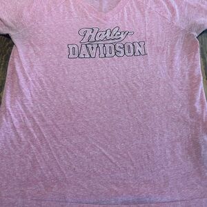 Harley-Davidson Breast Cancer Awareness Pink V Neck T-shirt Women's Size XL‎